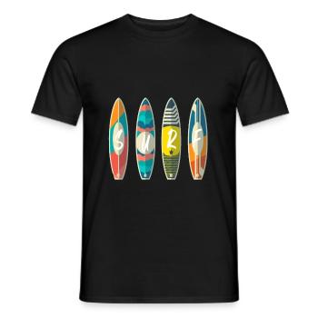 Surf Board Surfer Sport Sonne Geschenk Idee Jugend - Männer T-Shirt - Schwarz - Vorne - AI Model Male 178 light (178cm)