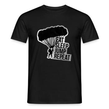 Parachute jump skydiving sport gift idea - Men's T-Shirt - black - Front - AI Model Male 178 light (178cm)