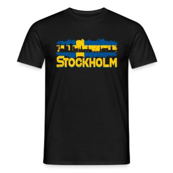 Stockholm Skyline - Men's T-Shirt - black - Front - AI Model Male 178 light (178cm)