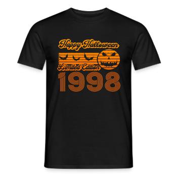 Pumpkin Halloween Birthday Year of Construction 1998 Vintage - Men's T-Shirt - black - Front - AI Model Male 178 light (178cm)