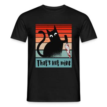 Ce n’est pas le mien, Chat innocent avec couteau - T-shirt homme - noir - Devant - AI Model Male 178 light (178cm)