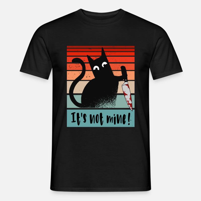 Das ist nicht meins, Unschuldige Katze mit Messer - Männer T-Shirt - Schwarz