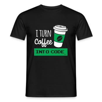 Ich drehe Kaffee in Code-Entwickler - Männer T-Shirt - Schwarz - Vorne - AI Model Male 178 light (178cm)