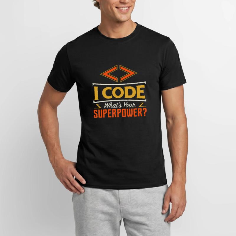 I code what es your superpower? Männer T-Shirt