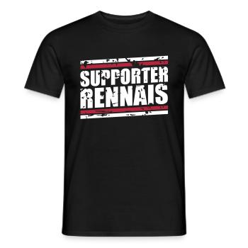 Supporter Rennais vintage - T-shirt homme - noir - Devant - AI Model Male 178 light (178cm)