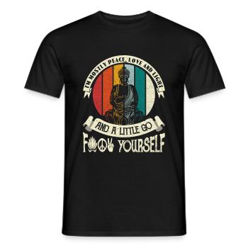Je suis la méditation Yoga pour la plupart de paix et d'amour et de lumière - T-shirt homme - noir - Devant - AI Model Male 178 light (178cm)