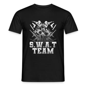 SWAT Polizei Beamte taktische Spezialeinheiten - Männer T-Shirt - Schwarz - Vorne - AI Model Male 178 light (178cm)