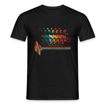 bmx vintage BMX Herzschlag Fahrrad Geschenk Retro - Männer T-Shirt - Schwarz - Vorne - AI Model Male 178 light (178cm)