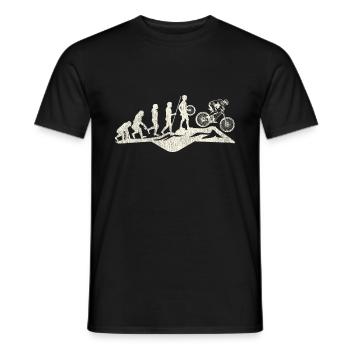 Mountain Bike Downhill Evolution - MTB Gift Idea - Men's T-Shirt - black - Front - AI Model Male 178 light (178cm)