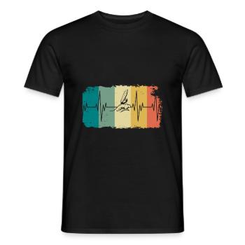 Herzschlag Windsurfer Windsurfen Vintage Geschenke - Männer T-Shirt - Schwarz - Vorne - AI Model Male 178 light (178cm)