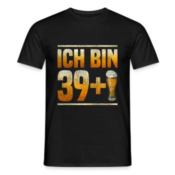 Drôle cadeau d'anniversaire 40e 39 + 1 bière - T-shirt homme - noir - Devant - AI Model Male 178 light (178cm)