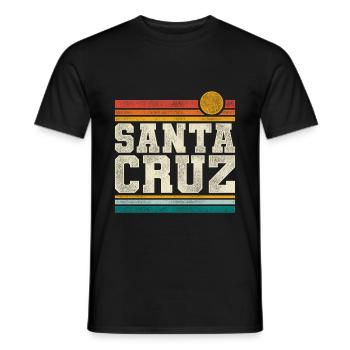 Santa Cruz Sunset California Vacation - Men's T-Shirt - black - Front - AI Model Male 178 light (178cm)