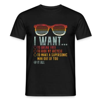I Want To Break Free Sunglasses Funny Choice Motiv - T-shirt homme - noir - Devant - AI Model Male 178 light (178cm)