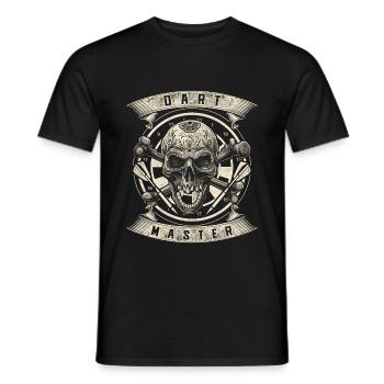 Fléchettes Master tête de mort Fléchettes Joueur Fléchettes Tunier - T-shirt homme - noir - Devant - AI Model Male 178 light (178cm)