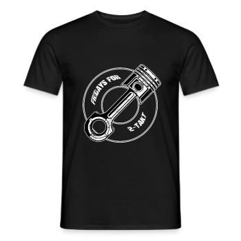 Fridays for 2-Takt cooles Moped Roller Zweitakter - Männer T-Shirt - Schwarz - Vorne - AI Model Male 178 light (178cm)