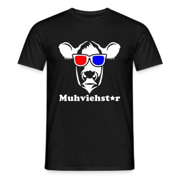MUHVIEHSTAR Landwirt Bauer Kühe Geschenk Farmer - Männer T-Shirt - Schwarz - Vorne - AI Model Male 178 light (178cm)