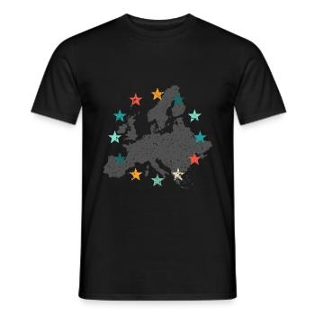 EUROPA gift European Union - Men's T-Shirt - black - Front - AI Model Male 178 light (178cm)