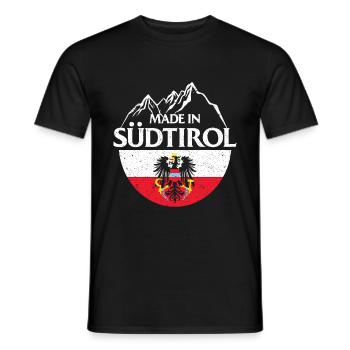 Made in Südtirol Berge Wappen Adler Österreich - Männer T-Shirt - Schwarz - Vorne - AI Model Male 178 light (178cm)