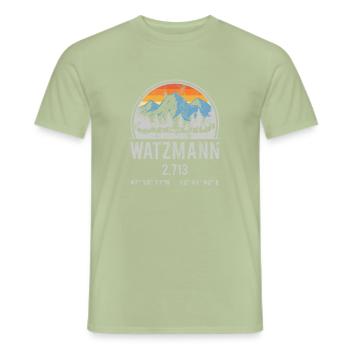 Watzmann 2713 Massif de Watzmann Bavière Berchtesgaden - T-shirt homme - vert sauge - Devant - AI Model Male 178 light (178cm)