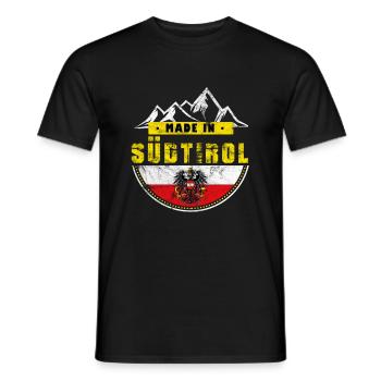 Südtirol Kinder Made in Südtirol Wandern Natur Ber - Männer T-Shirt - Schwarz - Vorne - AI Model Male 178 light (178cm)