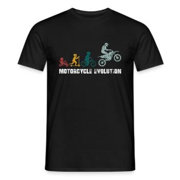 Motorrad Evolution Motocross Biker Geschenk Vintag - Männer T-Shirt - Schwarz - Vorne - AI Model Male 178 light (178cm)
