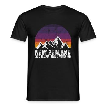 New Zealand New Zealand IS CALLING AND I MUST GO - Men's T-Shirt - black - Front - AI Model Male 178 light (178cm)
