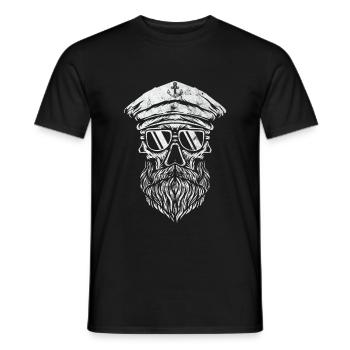 Capitaine Skull Beard Sailor Navigator Ship - T-shirt homme - noir - Devant - AI Model Male 178 light (178cm)