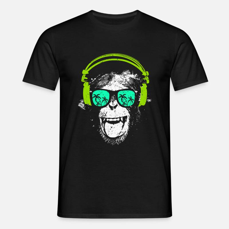 Monkey DJ - Men's T-Shirt - black