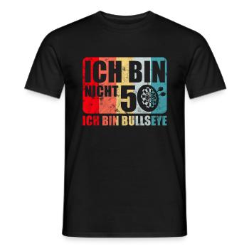 Ich Bin Nicht 50 Bin Bullseye Dart 50. Geburtstag - Männer T-Shirt - Schwarz - Vorne - AI Model Male 178 light (178cm)