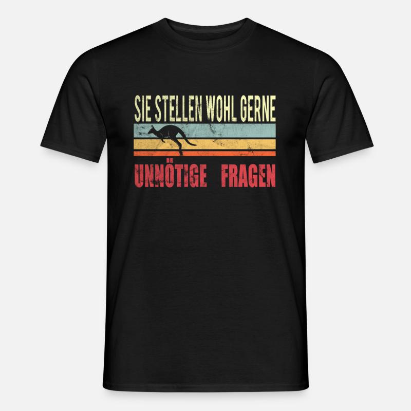 Fragen Känguru - Männer T-Shirt - Schwarz