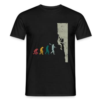 Bouldern Evolution Vintage Bergsteigen Klettern - Männer T-Shirt - Schwarz - Vorne - AI Model Male 178 light (178cm)