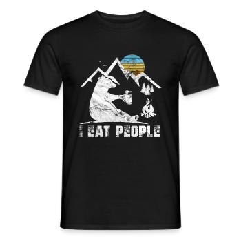 Je déteste les gens Je mange des gens Camping Geschnek Randonnée - T-shirt homme - noir - Devant - AI Model Male 178 light (178cm)