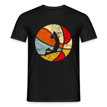 Vintage Retro Basketball - Männer T-Shirt - Schwarz - Vorne - AI Model Male 178 light (178cm)