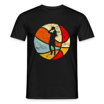 Basketball rétro vintage - T-shirt homme - noir - Devant - AI Model Male 178 light (178cm)