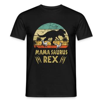 Mama Saurus Rex Dino Muttertag Geschenk Oma T-rex - Männer T-Shirt - Schwarz - Vorne - AI Model Male 178 light (178cm)