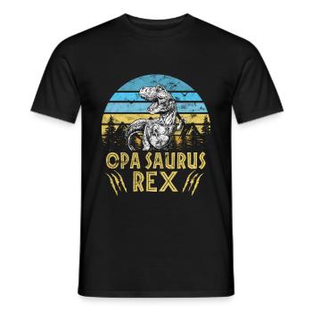 Opa Opasaurus Familie Vintage Retro Dinosaurier - Männer T-Shirt - Schwarz - Vorne - AI Model Male 178 light (178cm)