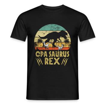 Opa Opasaurus Vatertag Vintage Retro Dinosaurier - Männer T-Shirt - Schwarz - Vorne - AI Model Male 178 light (178cm)