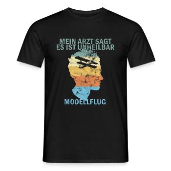 Modellflug Sport Arzt sagt unheilbar Vintage - Männer T-Shirt - Schwarz - Vorne - AI Model Male 178 light (178cm)