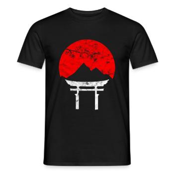 Coucher de soleil japonais - T-shirt homme - noir - Devant - AI Model Male 178 light (178cm)