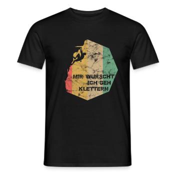 Retro Mir Wurscht Ich geh Klettern Vintage - Männer T-Shirt - Schwarz - Vorne - AI Model Male 178 light (178cm)