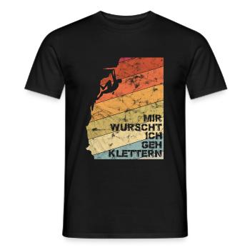 Mir Wurscht Ich geh Klettern Vintage - Männer T-Shirt - Schwarz - Vorne - AI Model Male 178 light (178cm)