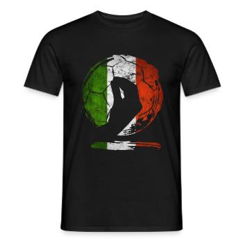 Italienische Flagge Fußball Handgeste CAPISCI - Männer T-Shirt - Schwarz - Vorne - AI Model Male 178 light (178cm)