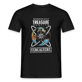 Geocaching Geocacher Geocache GPS gift idea - Männer T-Shirt - Schwarz - Vorne - AI Model Male 178 light (178cm)