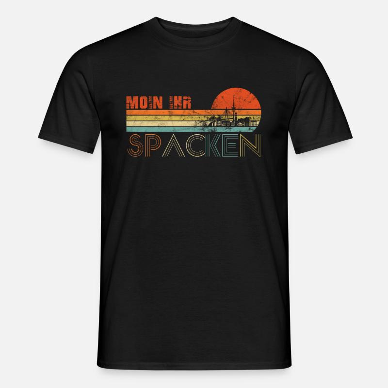 Moin Ihr Spacken - Männer T-Shirt - Schwarz