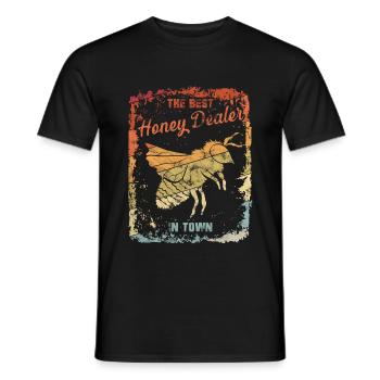 Best Honey Dealer in Town Bees Design Beekeeper Gesc - Men's T-Shirt - black - Front - AI Model Male 178 light (178cm)