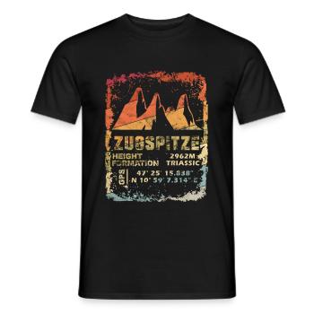 ZUGSPITZE BERG - Männer T-Shirt - Schwarz - Vorne - AI Model Male 178 light (178cm)