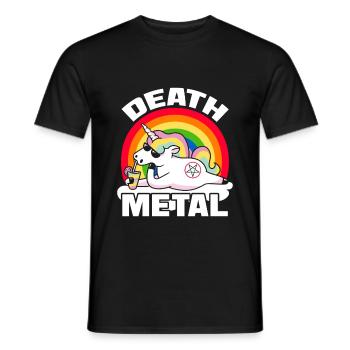 Einhorn Death Metal - Männer T-Shirt - Schwarz - Vorne - AI Model Male 178 light (178cm)