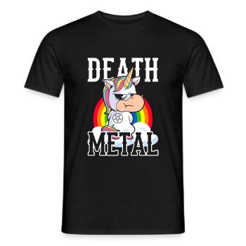 Einhorn Death Metal - Männer T-Shirt - Schwarz - Vorne - AI Model Male 178 light (178cm)