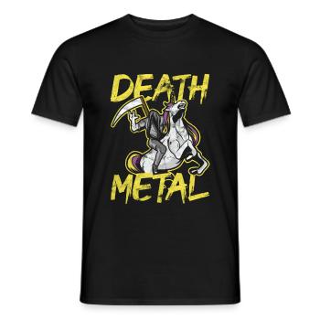 Einhorn Death Metal Rocker Go To Hell Geschenk - Männer T-Shirt - Schwarz - Vorne - AI Model Male 178 light (178cm)