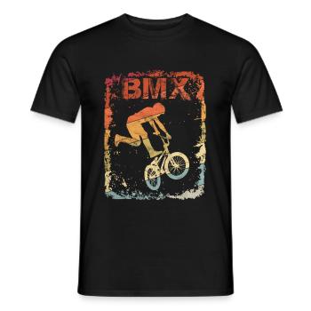 Vintage BMX Rider - Bike Stunt Gift - Men's T-Shirt - black - Front - AI Model Male 178 light (178cm)